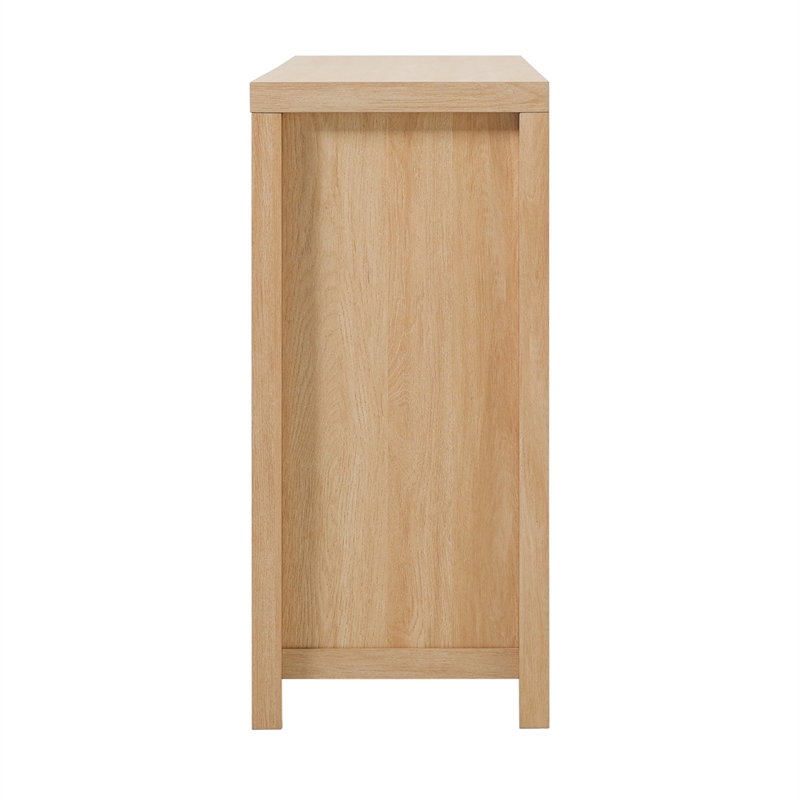 Walker Edison 2-Door Modern Rattan & Wood Sideboard in Coastal Oak