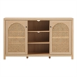 Walker Edison 2-Door Modern Rattan & Wood Sideboard in Coastal Oak