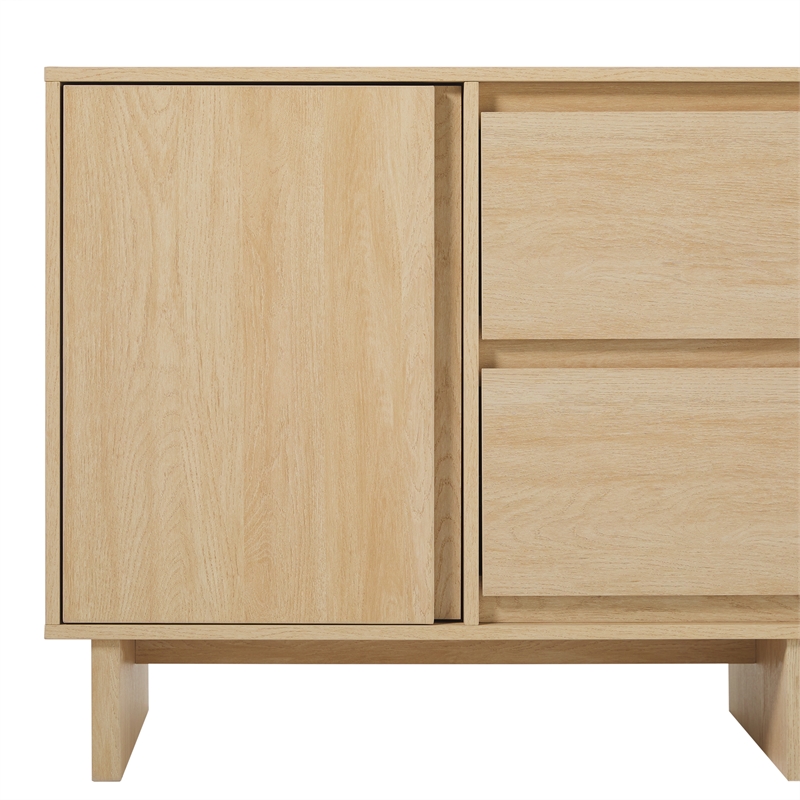 Walker Edison 2-Door Modern Wood Sideboard with 2 Drawers in Coastal Oak