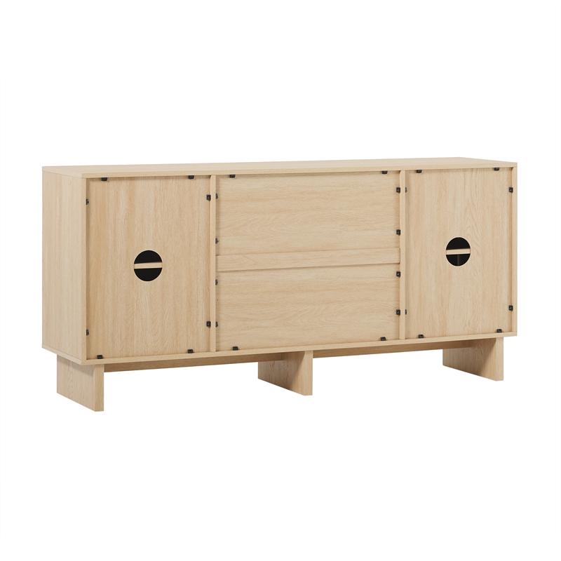 Walker Edison 2-Door Modern Wood Sideboard with 2 Drawers in Coastal Oak