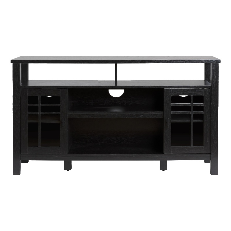 Walker Edison Transitional Wood Glass Door Storage Sideboard