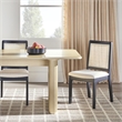 Modern Vertical Reeded Wood Plinth-Base Dining Table - 68 Inch - Birch