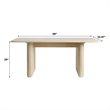 Modern Vertical Reeded Wood Plinth-Base Dining Table - 68 Inch - Birch