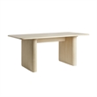 Modern Vertical Reeded Wood Plinth-Base Dining Table - 68 Inch - Birch