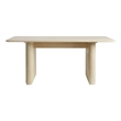 Modern Vertical Reeded Wood Plinth-Base Dining Table - 68 Inch - Birch