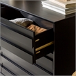 Walker Edison Modern Channel Pull 6-Drawer Solid Wood Dresser 58 Inch Black