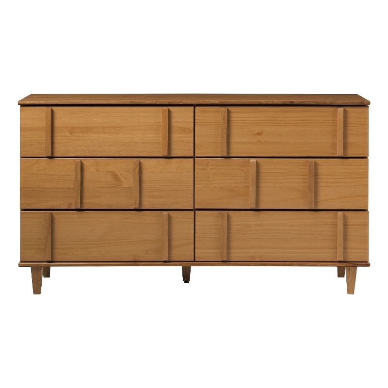 Walker Edison Modern Detailed 6-Drawer Solid Wood Dresser 60 Inch ...