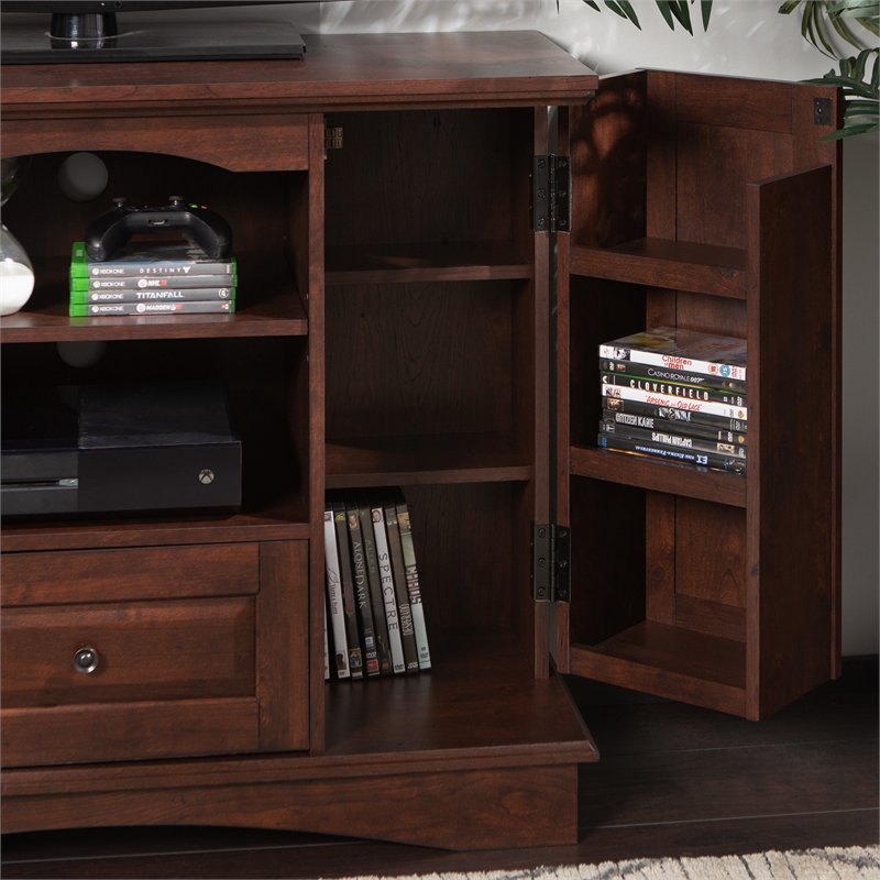 42 Inch TV Console with Media Storage in Brown