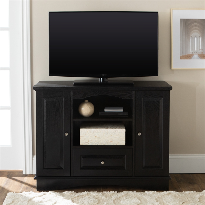 42" TV Console in Black with Media Storage Cymax Business