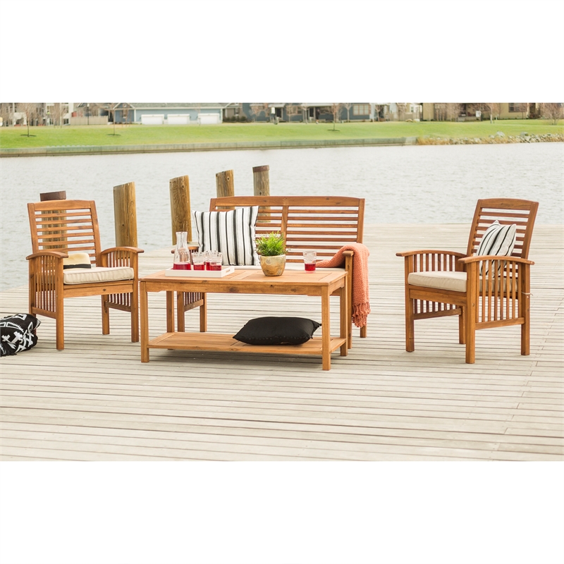 Wooden patio conversation discount sets