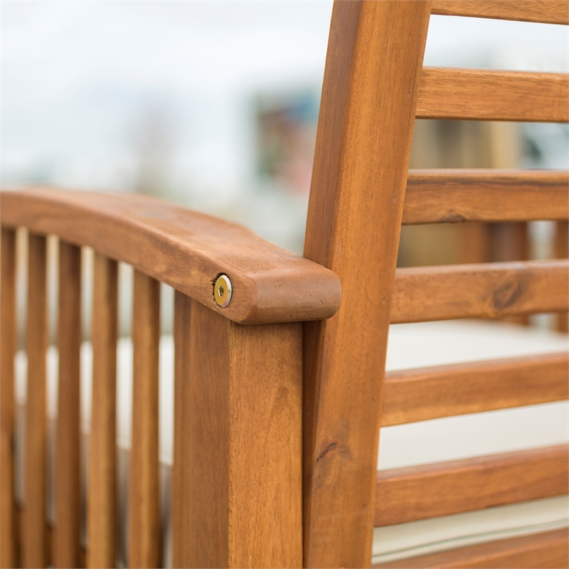 Wood Patio Chairs in Brown with Cushion Set of 2 Cymax Business