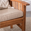 Wood Patio Chairs in Brown with Cushion - Set of 2