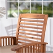 Wood Patio Chairs in Brown with Cushion - Set of 2
