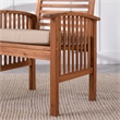 Wood Patio Chairs in Brown with Cushion - Set of 2