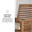 Wood Patio Chairs in Brown with Cushion - Set of 2