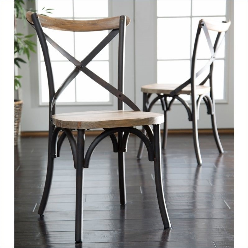 Urban Dining Chair in Antique Black with Reclaimed Style (Set of 2) CWM2MDX