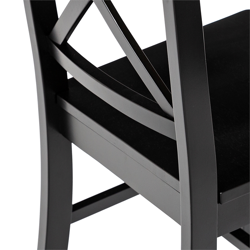 Wood Dining Chair in Black (Set of 2)