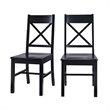 Wood Dining Chair in Black (Set of 2)