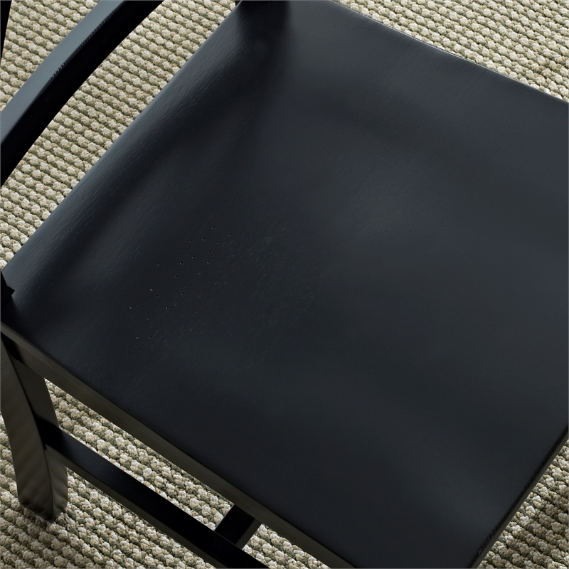 Wood Dining Chair in Black (Set of 2)