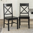Wood Dining Chair in Black (Set of 2)
