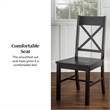 Wood Dining Chair in Black (Set of 2)