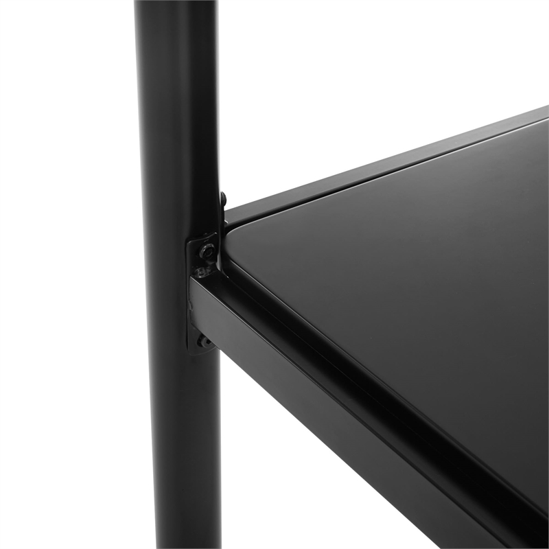 Metal Full over Workstation Desk Bunk Bed in Black