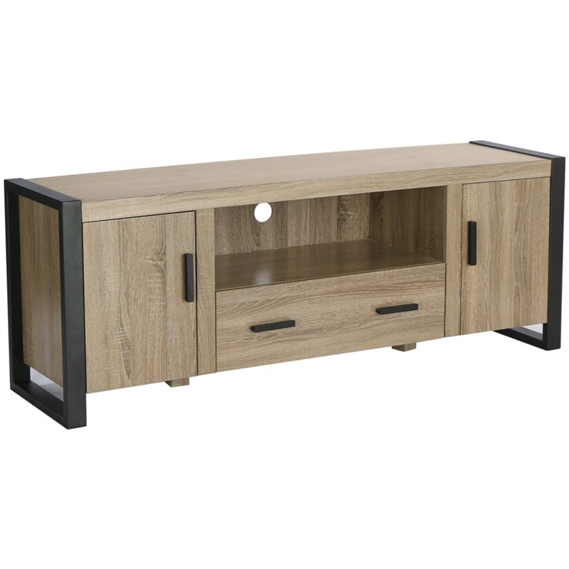 60 Urban Blend Tv Stand In Ash Grey And Black W60ubc22ag 60