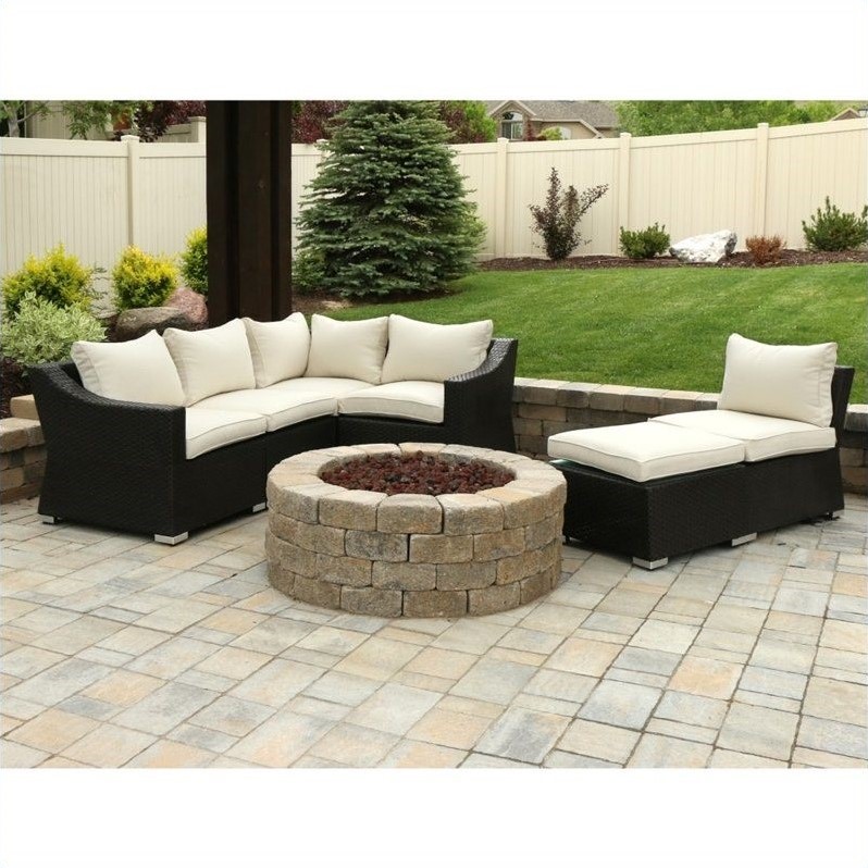 6 Piece Rattan Patio Sectional in Dark Espresso OR6SCES