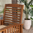 Acacia wood Patio Chairs with Cushions in Dark Brown - Set of 2
