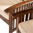 Acacia wood Patio Chairs with Cushions in Dark Brown - Set of 2