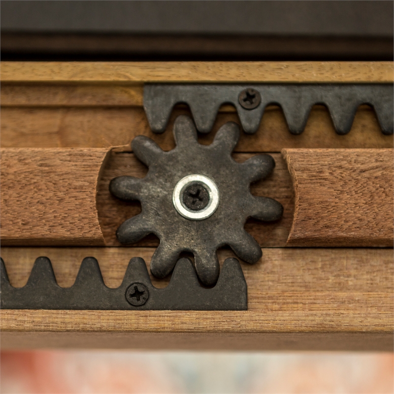 Extendable Trestle Wood Dining Table in Antique Black