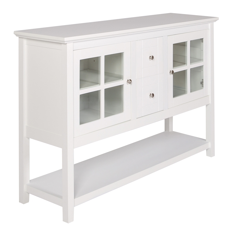 Walker Edison Highboy Console Table Wood TV Stand for TVs up to 55