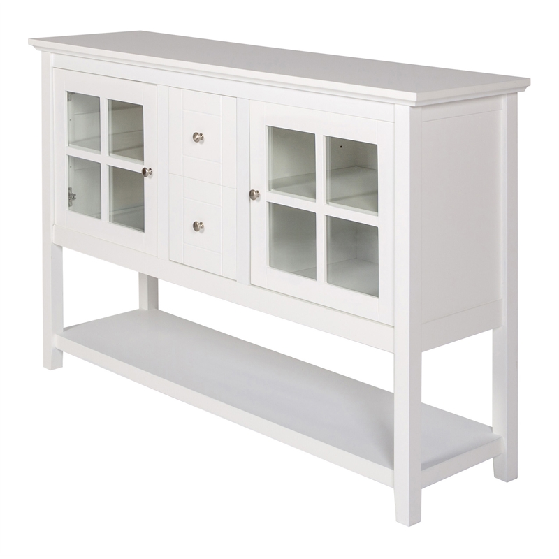 Walker Edison Highboy Console Table Wood TV Stand for TVs up to 55