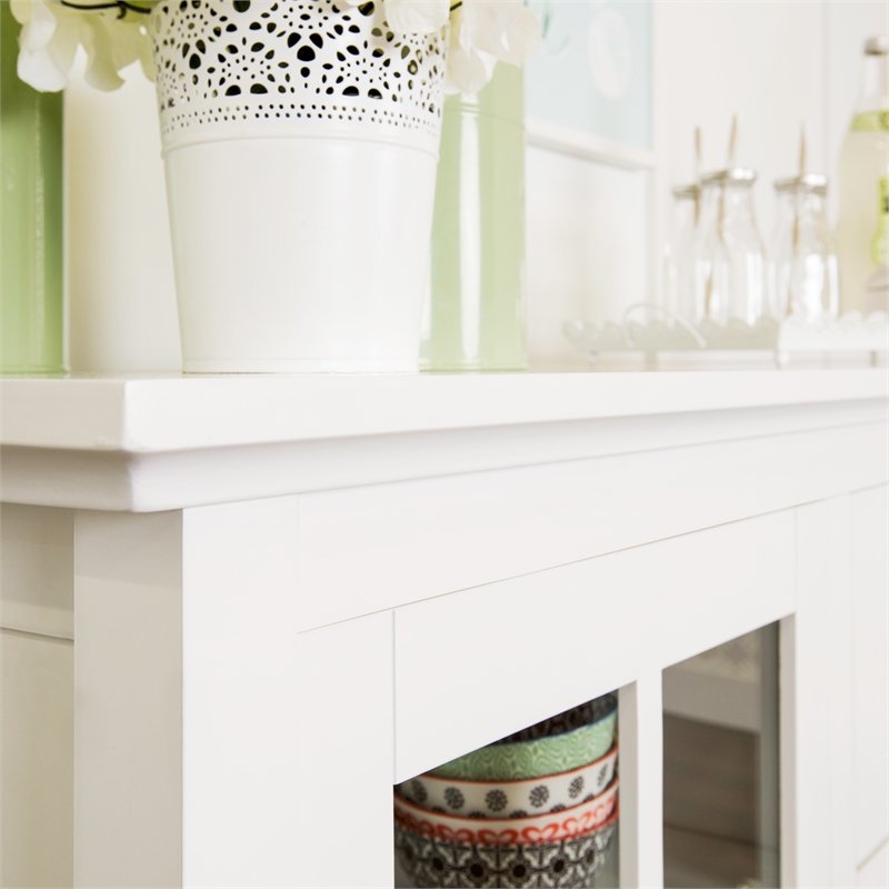 Walker Edison Highboy Console Table Wood TV Stand for TVs up to 55