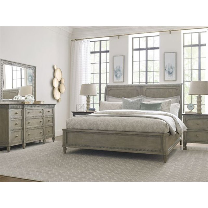 American Drew Savona Anna Queen Sleigh Panel Bed In Versaille