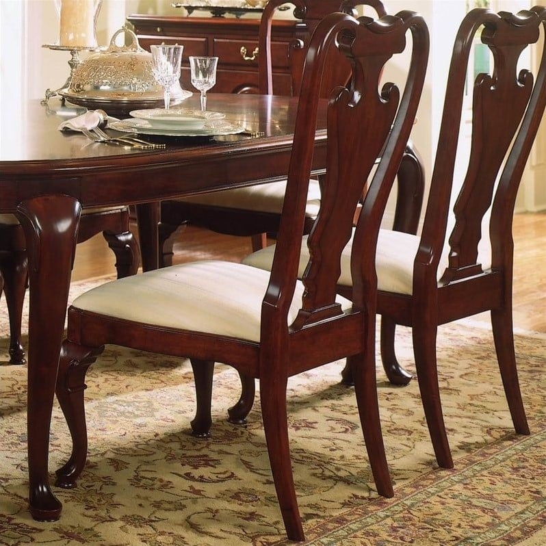 American Drew Splat Back Wood Dining Chair In Antique Cherry 792 636
