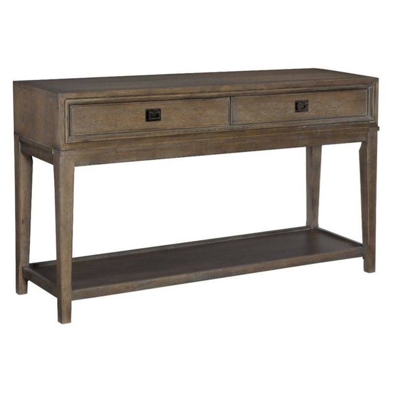 American Drew Park Studio 2 Drawer Wood Console in Taupe - 488-925