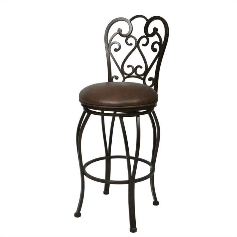 Pastel Furniture Magnolia 26" Swivel Bar Stool in Florentine Coffee   QLMA222339649