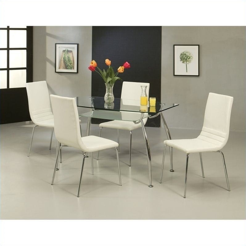 Pastel Furniture Roman Rectangular Glass Top Dining Table - RM-512-3017-KIT