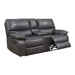 global furniture usa grey console reclining loveseat