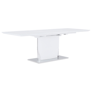 global furniture extendable dining table in glossy white