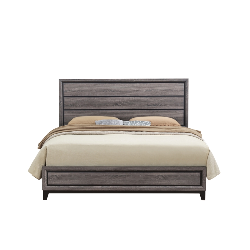 Global Furniture USA Kate Gray Wooden Bedroom King Bed