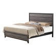 Global Furniture USA Kate Gray Wooden Panel Headboard Queen Bed