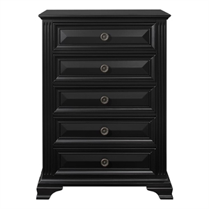 Global Furniture USA Carter Engineered Wood 5-Drawers Chest in Antique Black