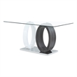 Global Furniture White-Gray Oval Base Glass Top Dining Table