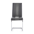 Global Furniture USA Gray Faux Leather Dining Chairs with Silver Metal Base