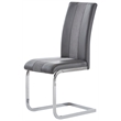 Global Furniture USA Gray Faux Leather Dining Chairs with Silver Metal Base