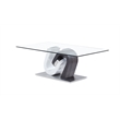 Global Furniture USA Gray and White Glass Top Coffee Table
