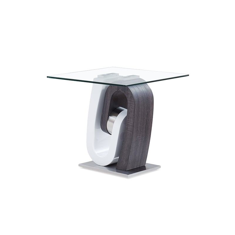 Global Furniture USA Gray and White Glass Top Coffee Table