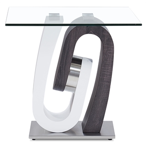 global furniture usa grey - white end table